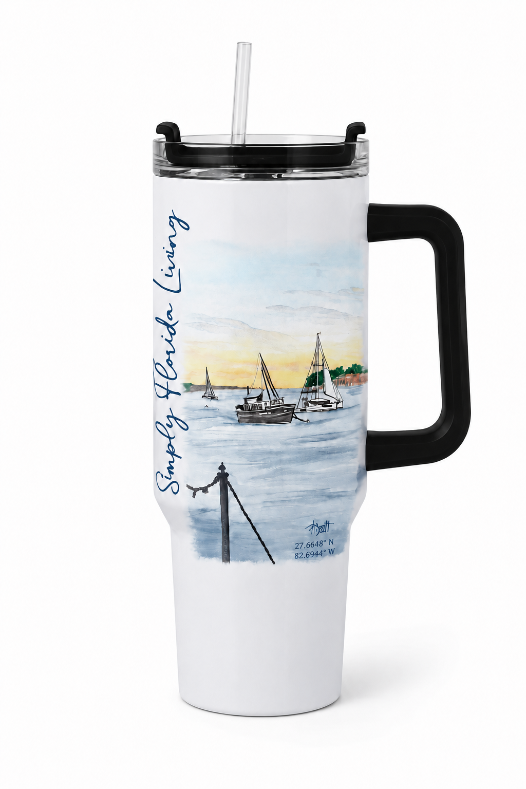 40oz. Handle Tumbler Majestic Peacock
