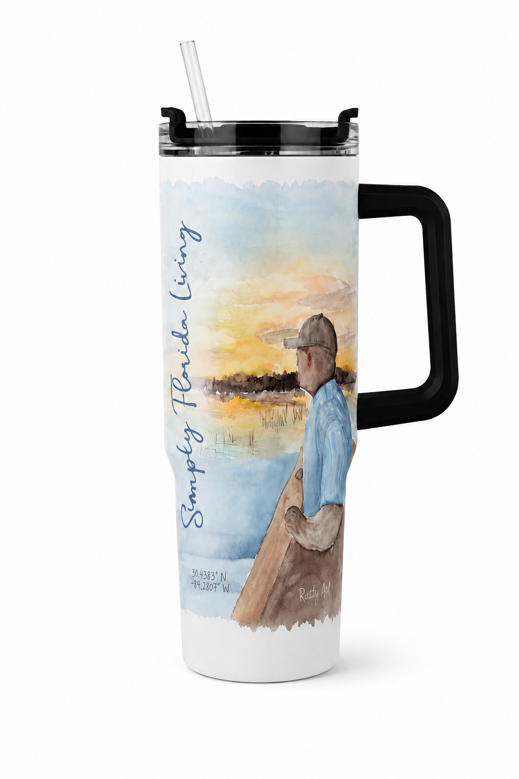 40oz. Handle Tumbler Dockside Sunset