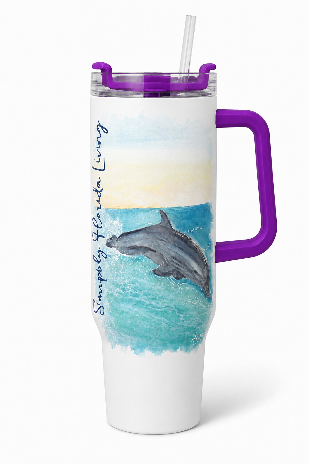 40oz. Handle Tumbler Dolphin