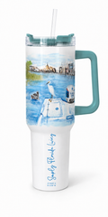 40oz. Handle Tumbler Elegant Egret