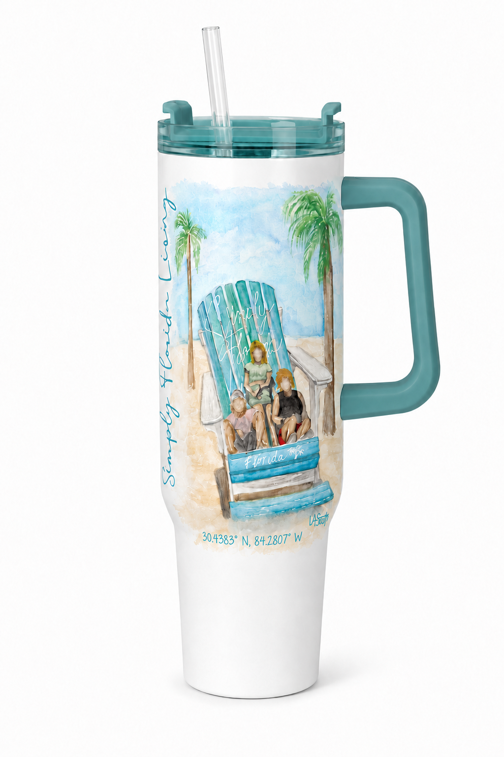 40oz. Handle Tumbler Seaside Lounger