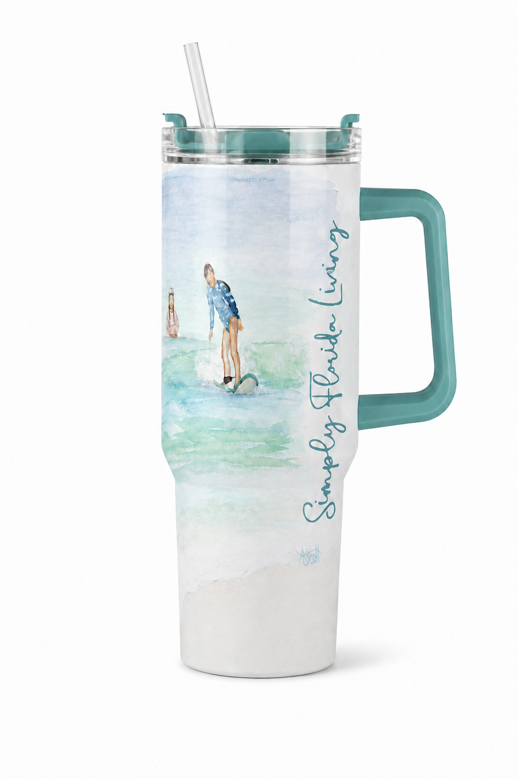 40oz. Handle Tumbler Surfer